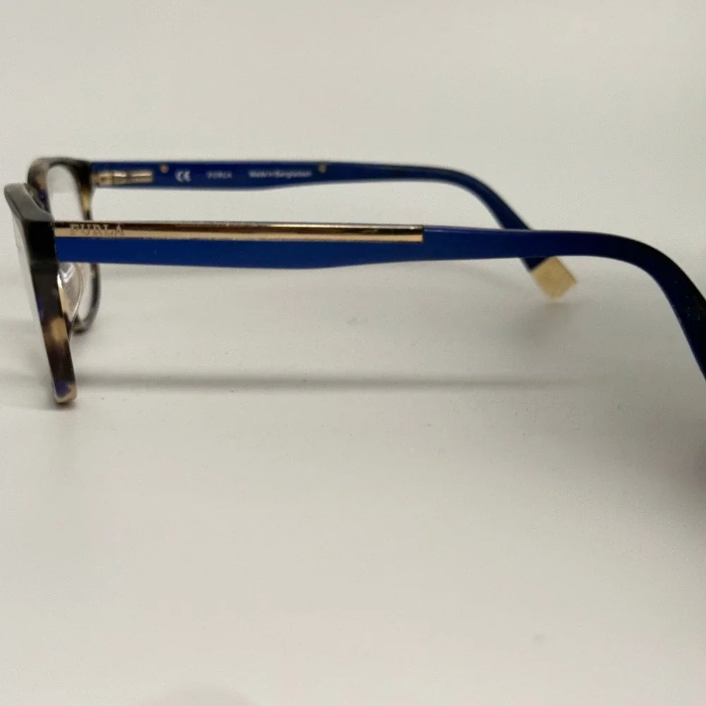 Furla VFU169K Womens Tortoise Blue Eyeglass Frames VFU169K COL.0744 140‎